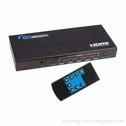 5-port HDMI® Switches, Support 3D, Up to 225MHz Bandwidth, 5V DC at 1A Power Supply